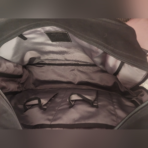 COACH Heritage Web Canvas Black 20” Carry On Weekender Duffle Bag F70582 - Picture 3 of 6